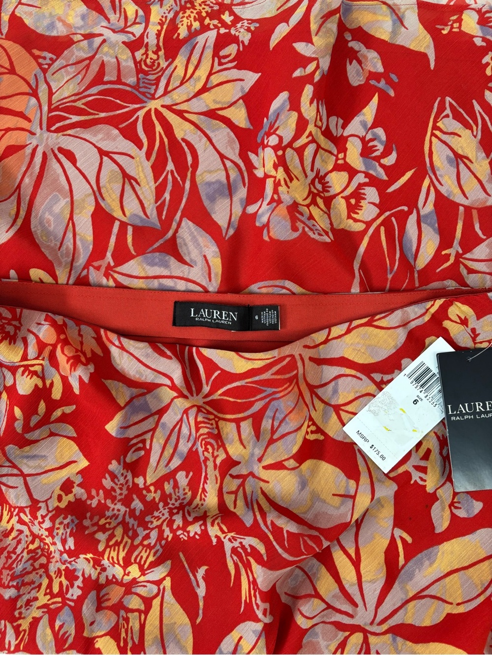 Ralph Lauren Women's Floral Crinkle Georgette Midi Skirt Sz 6 NWT - - Picture 7 of 13